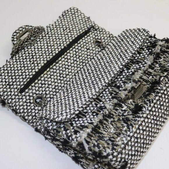 CHANEL Tweed 2.55 Reissue 225 Flap Black White & Gold - 17188158 - Picture 4 of 12